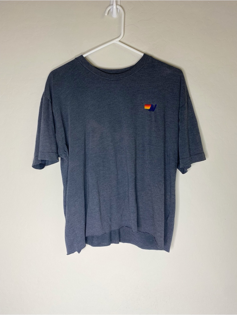 Aviator Nation Basic Boyfriend Tee in Vintage Heather Navy Size XL